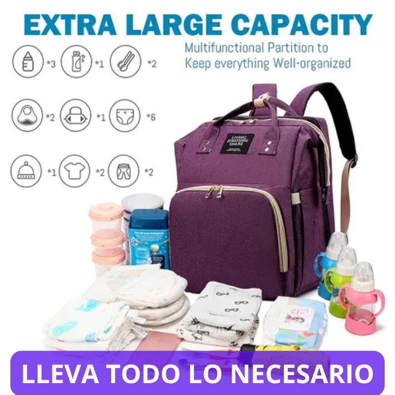 MOCHILA MATERNAL 3 EN 1. "Imagina llevar todo para tu bebé, además de una pañalera y cuna portátil"