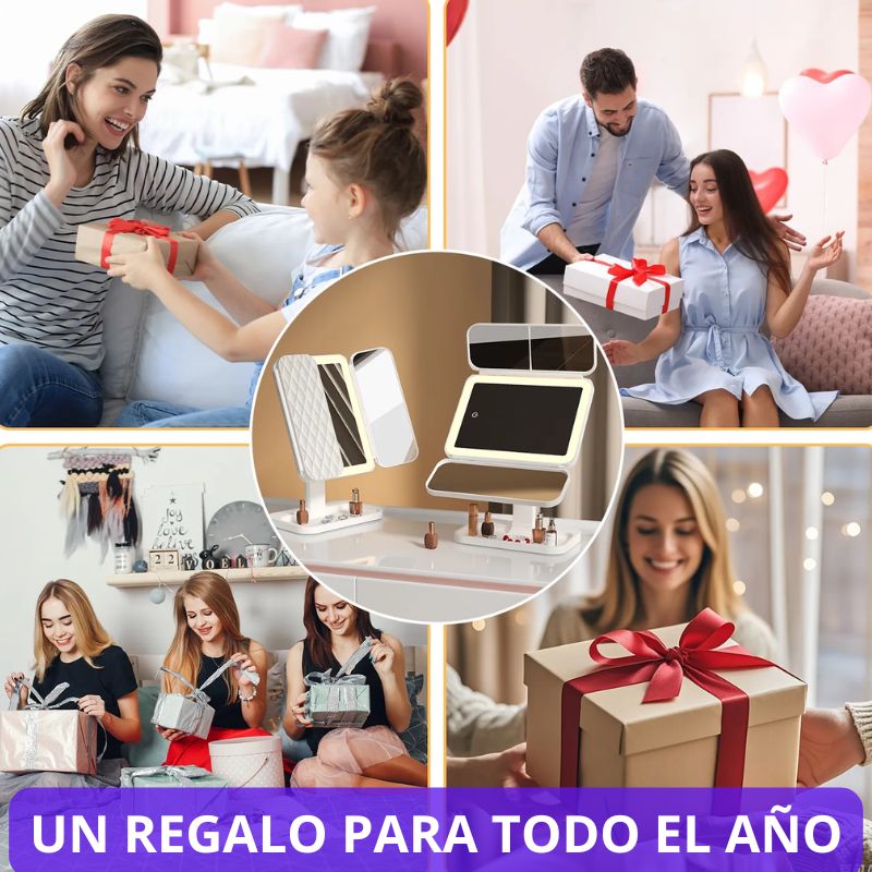 🔥ESPEJO LUZ LED⚡️"Transforma tu rutina de maquillaje con tecnología LED al instante"
