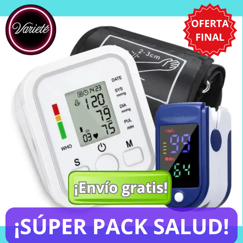 SÚPER PACK "TENSIÓMETRO + OXÍMETRO"
