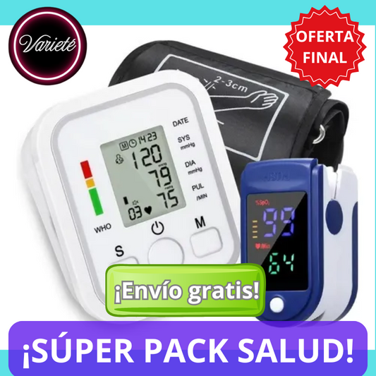 SÚPER PACK "TENSIÓMETRO + OXÍMETRO"
