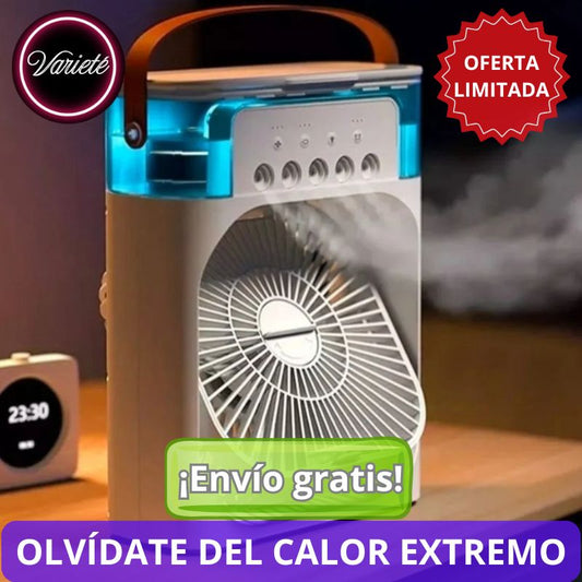 VENTILADOR HUMIDIFICADOR RECARGABLE. "Olvídate del calor extremo y los malos olores en pocos minutos"