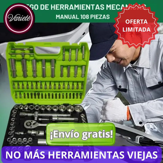 🔥CAJA DE HERRAMIENTAS 108 PIEZAS⚡ "Olvídate de las viejas herramientas perdidas en casa"