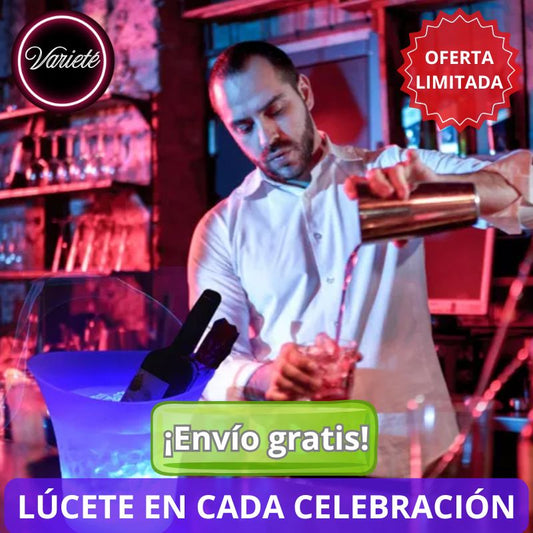 🎁CUBETA PARA HIELOS LED CON PARLANTE BLUETOOTH🔥. "Lúcete con diversión, estilo y tecnología en cada celebración"