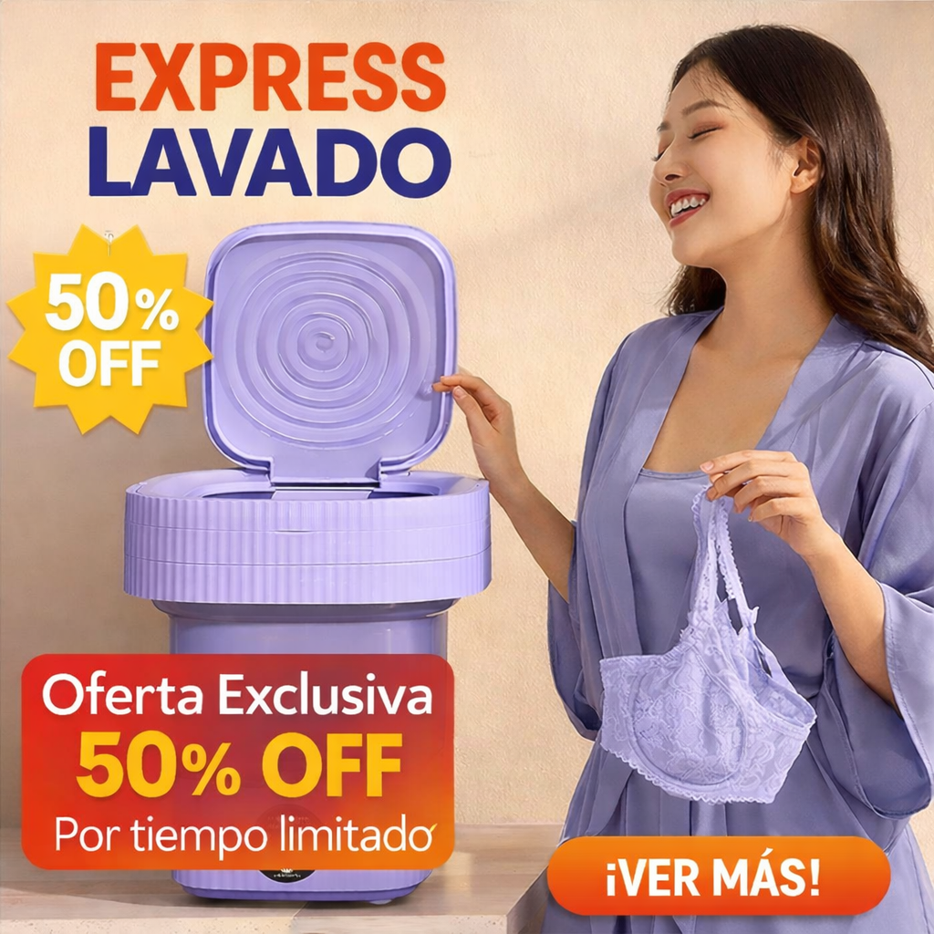 🔥MINI LAVADORA PORTÁTIL 8 LITROS CON CENTRÍFUGADO + ENVÍO GRATIS🎁 "Portátil para lavar y secar tus prendas livianas en forma eficiente en pocos minutos"