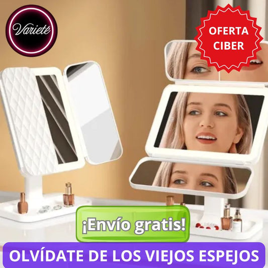 🔥ESPEJO LUZ LED⚡️"Transforma tu rutina de maquillaje con tecnología LED al instante"