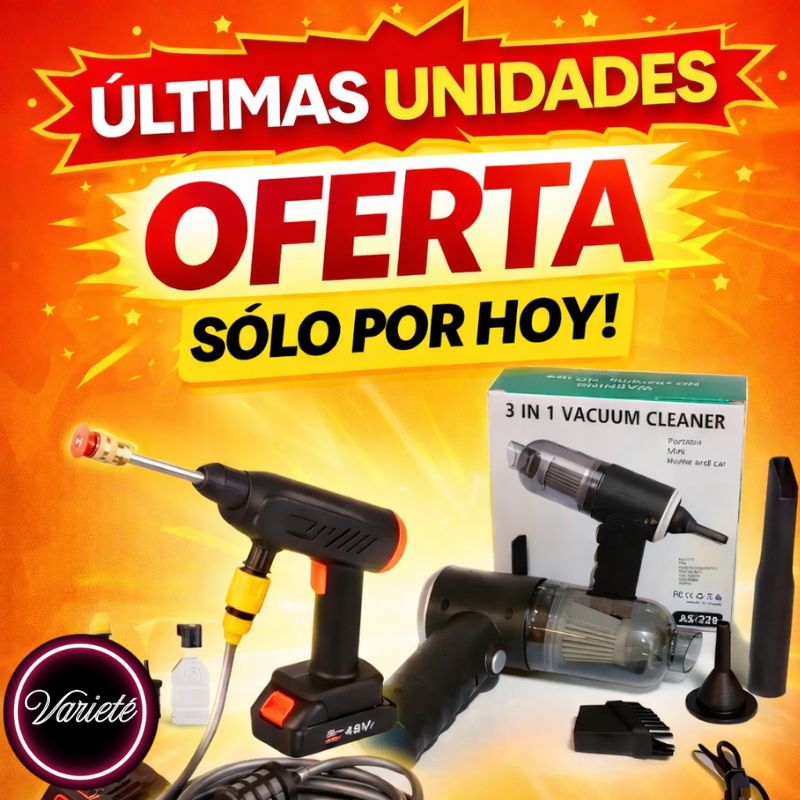 🔥DOBLE PACK!! HIDROLAVADORA + MINI ASPIRADOR+ Envío Gratis🎁 "Un aseo profundo sin gastar mucho tiempo, dinero y energía"