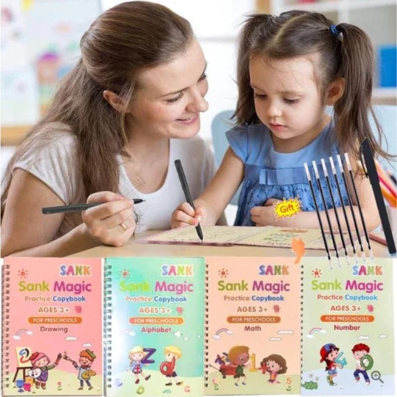 🔥SET 4 LIBROS CALIGRAFÍA MONTESSORI + REGALOS Y ENVÍO GRATIS🎁 "Transforma la práctica de escritura en una experiencia entretenida"