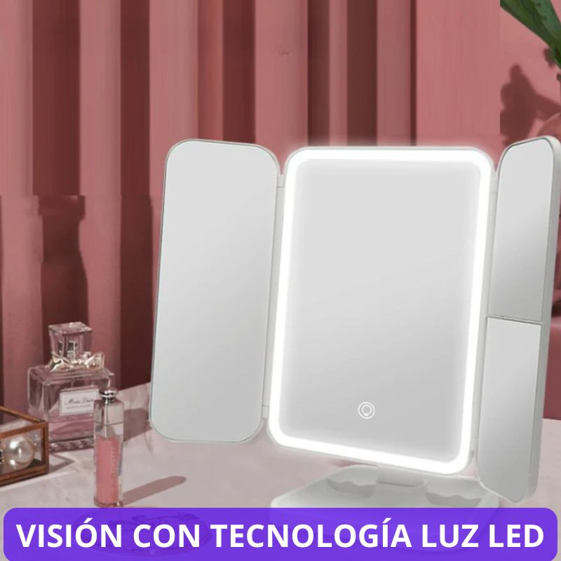 🔥ESPEJO LUZ LED⚡️"Transforma tu rutina de maquillaje con tecnología LED al instante"