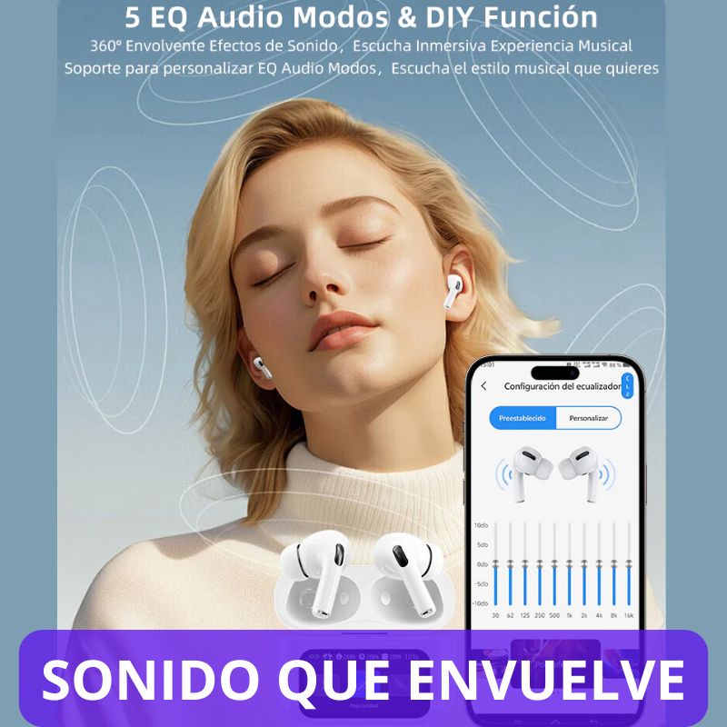 AUDÍFONOS INTELIGENTES CON PANTALLA DIGITAL A9 PRO. "Desecha tus viejos audífonos y transforma tu experiencia digital"