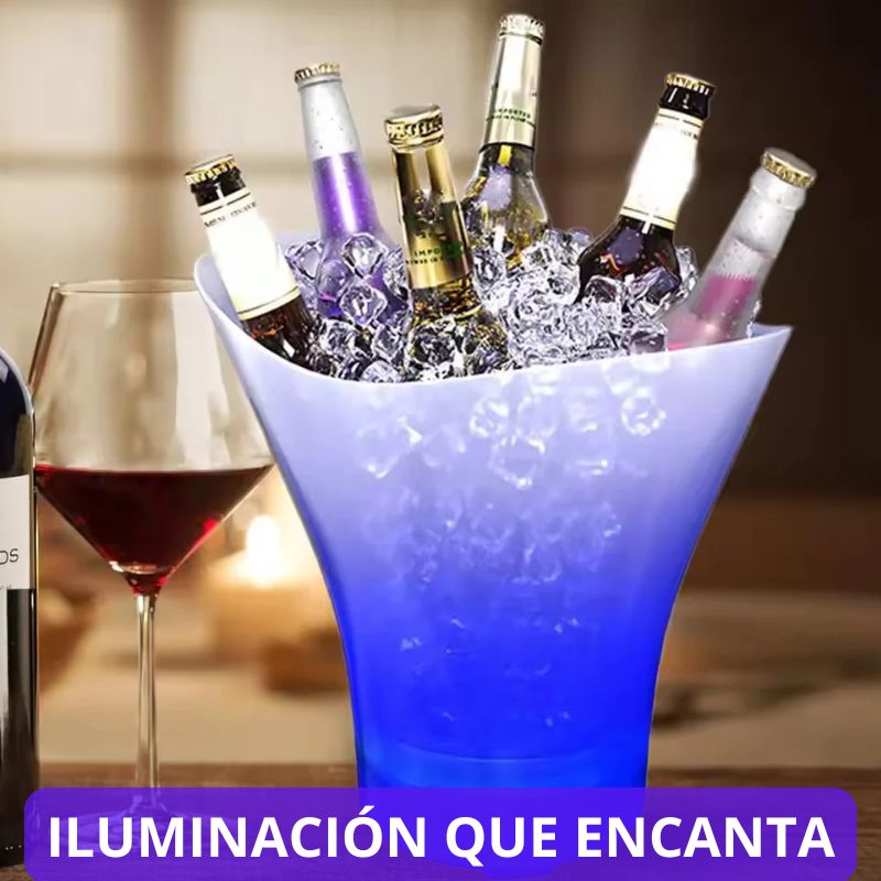 🎁CUBETA PARA HIELOS LED CON PARLANTE BLUETOOTH🔥. "Lúcete con diversión, estilo y tecnología en cada celebración"