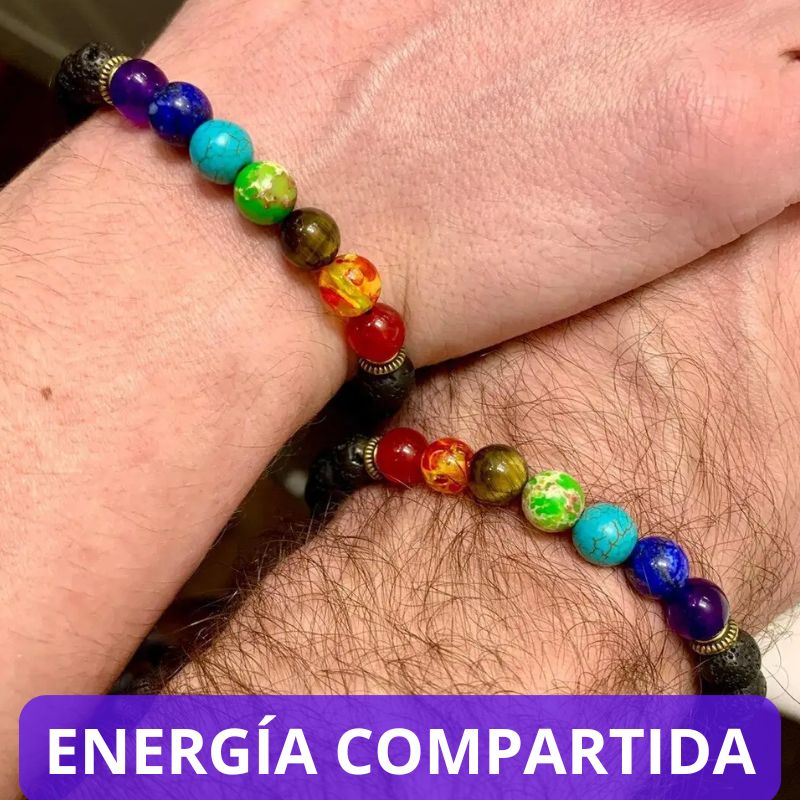 2 PULSERAS "7 CHAKRAS" PARA PAREJA . ¿Con quien compartirías este símbolo de conexión espiritual?