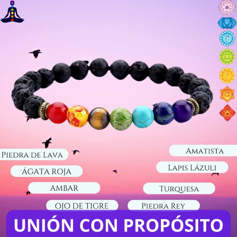 2 PULSERAS "7 CHAKRAS" PARA PAREJA . ¿Con quien compartirías este símbolo de conexión espiritual?