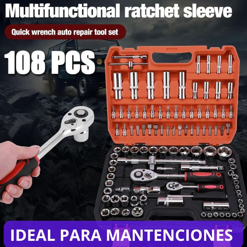 🔥CAJA DE HERRAMIENTAS 108 PIEZAS⚡ "Olvídate de las viejas herramientas perdidas en casa"