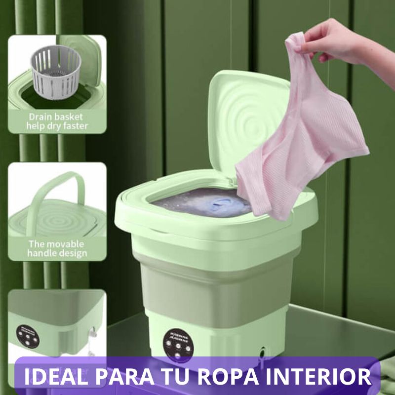 🔥MINI LAVADORA PORTÁTIL 8 LITROS CON CENTRÍFUGADO + ENVÍO GRATIS🎁 "Portátil para lavar y secar tus prendas livianas en forma eficiente en pocos minutos"