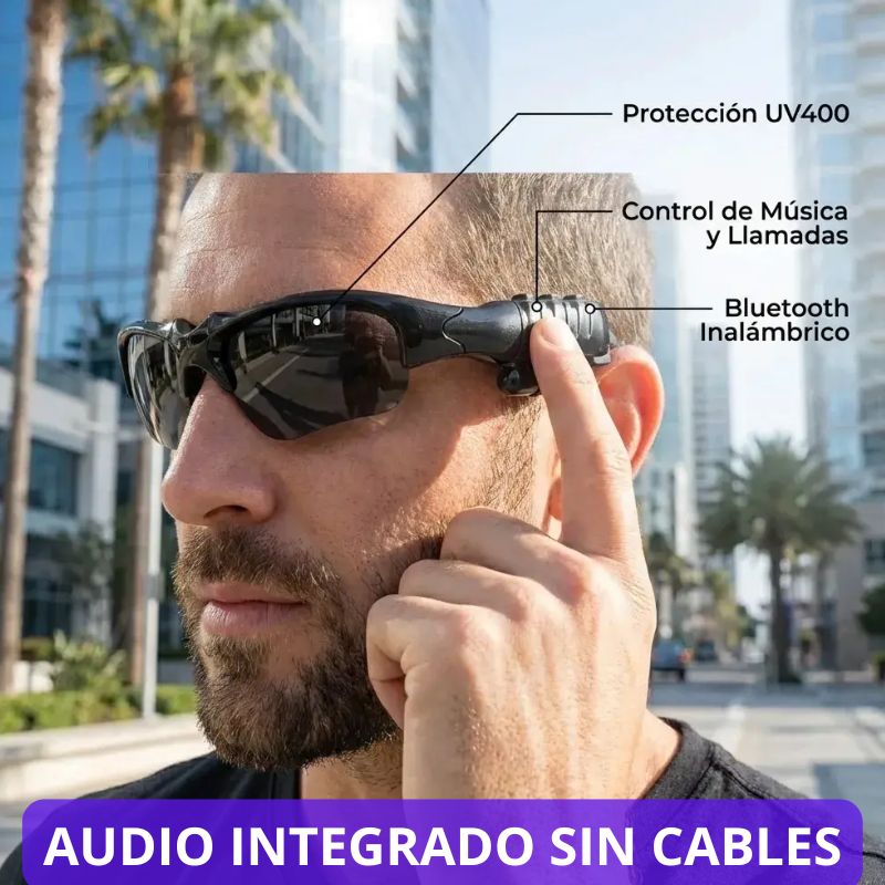🔥GAFAS BLUETOOTH CON AUDÍFONOS⚡️"Ahora podrás contestar llamadas y escuchar tu música mientras conduces o caminas"