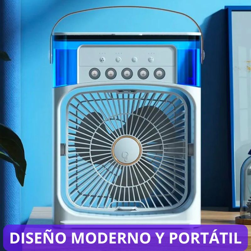 VENTILADOR HUMIDIFICADOR RECARGABLE. "Olvídate del calor extremo y los malos olores en pocos minutos"