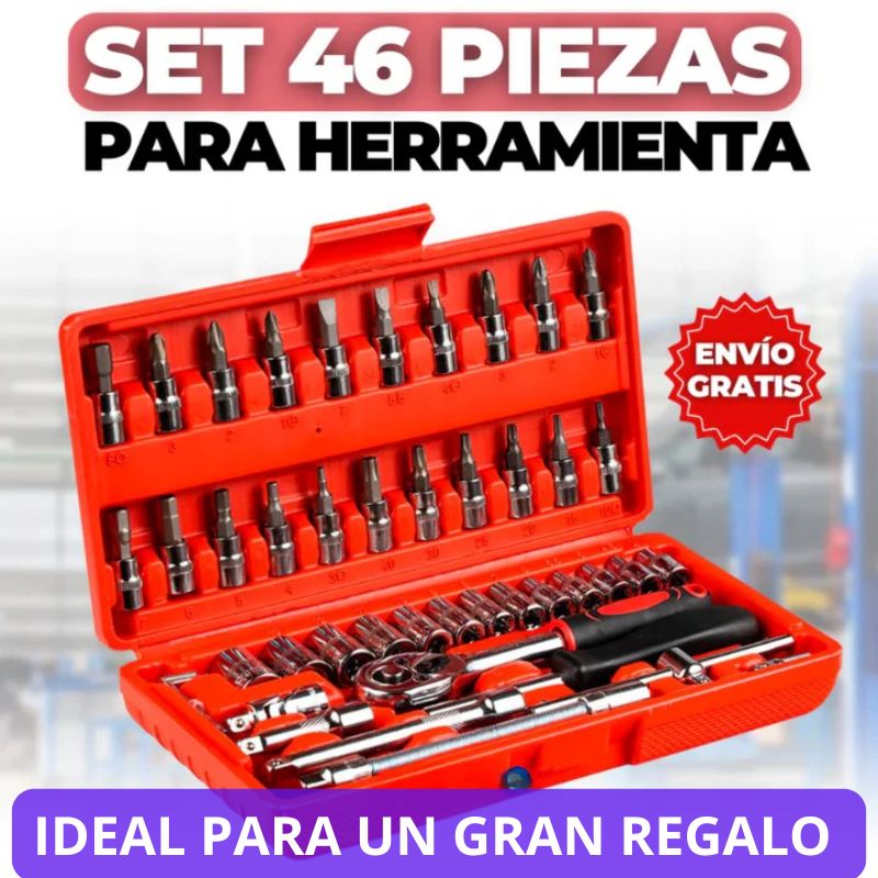 🔥SET DE HERRAMIENTAS RATCHET 46 PIEZAS⚡ "Olvídate de las reparaciones complicadas y resuelve en minutos"