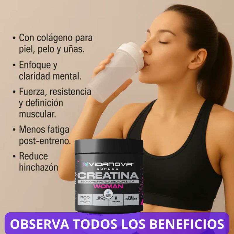 🔥CREATINA MONOHIDRATADA VIDANOVA⚡️"Recupera la energía y confianza en tu figura con este suplemento hoy mismo"