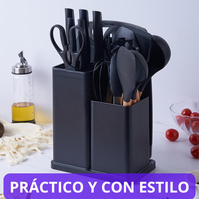 🔥SET 19 UTENSILIOS DE COCINA⚡️"Moderniza y organiza lo que más necesitas para cocinar en casa"