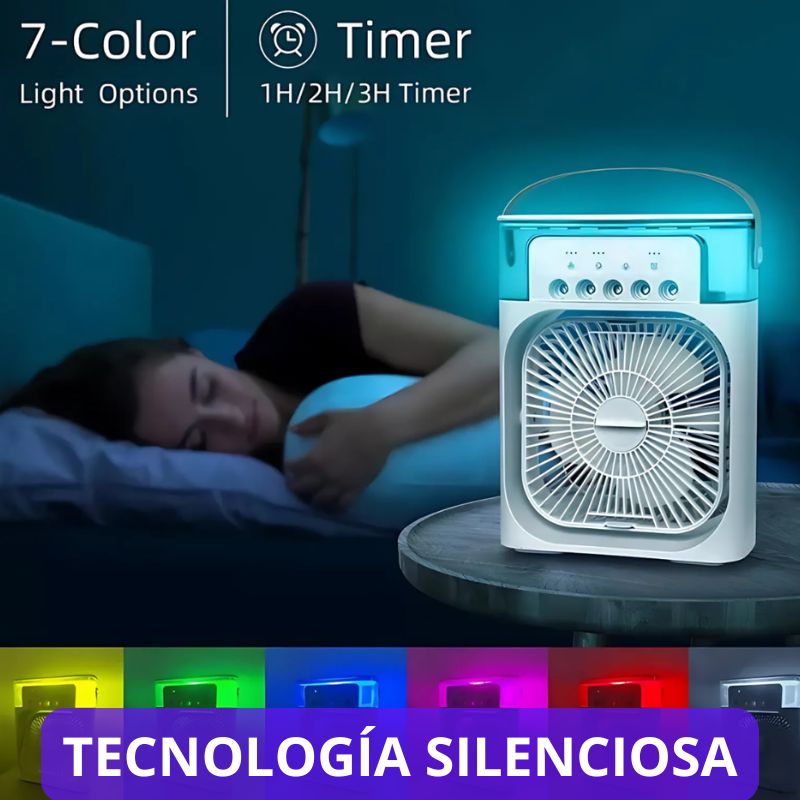 VENTILADOR HUMIDIFICADOR RECARGABLE. "Olvídate del calor extremo y los malos olores en pocos minutos"